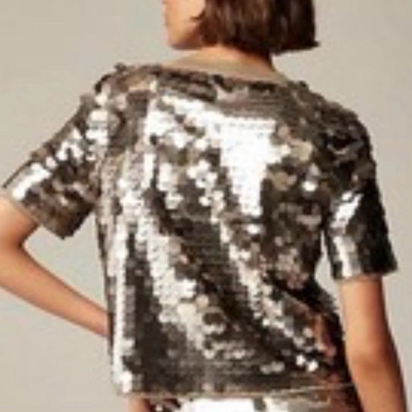 NWT J.Crew Bronze Sequin Tee (cotton) Sz Medium. MSRP $168. Sale $56 - Picture 8 of 8